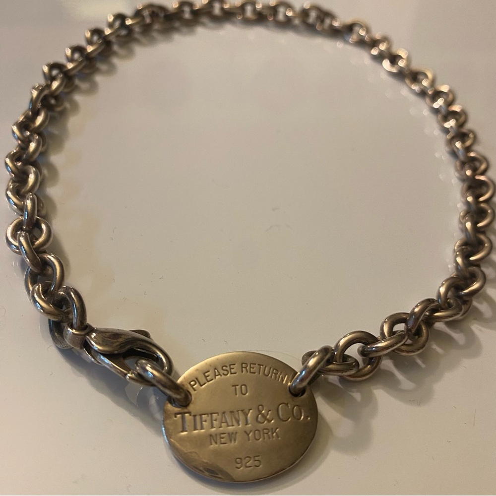Oval tag choker Tiffany Co necklace